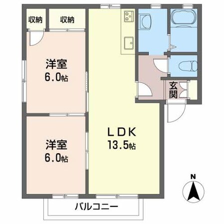 メゾン北野　Ａ・Ｂ棟・の物件間取画像